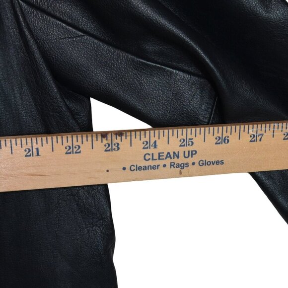 Vintage 90s Y2K Worthington Leather Button Down Black Leather Jacket Size XL - Picture 7 of 11